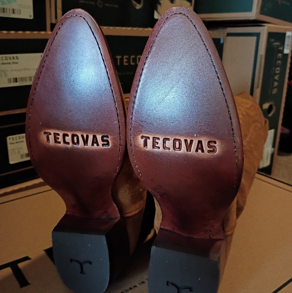 Tecovas Tan Suede Over-the-Knee Western Boots - Picture 3 of 5